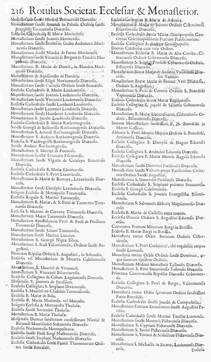   Bullarium Cluniacense p. 216b     ⇒ Index privilegiorum    