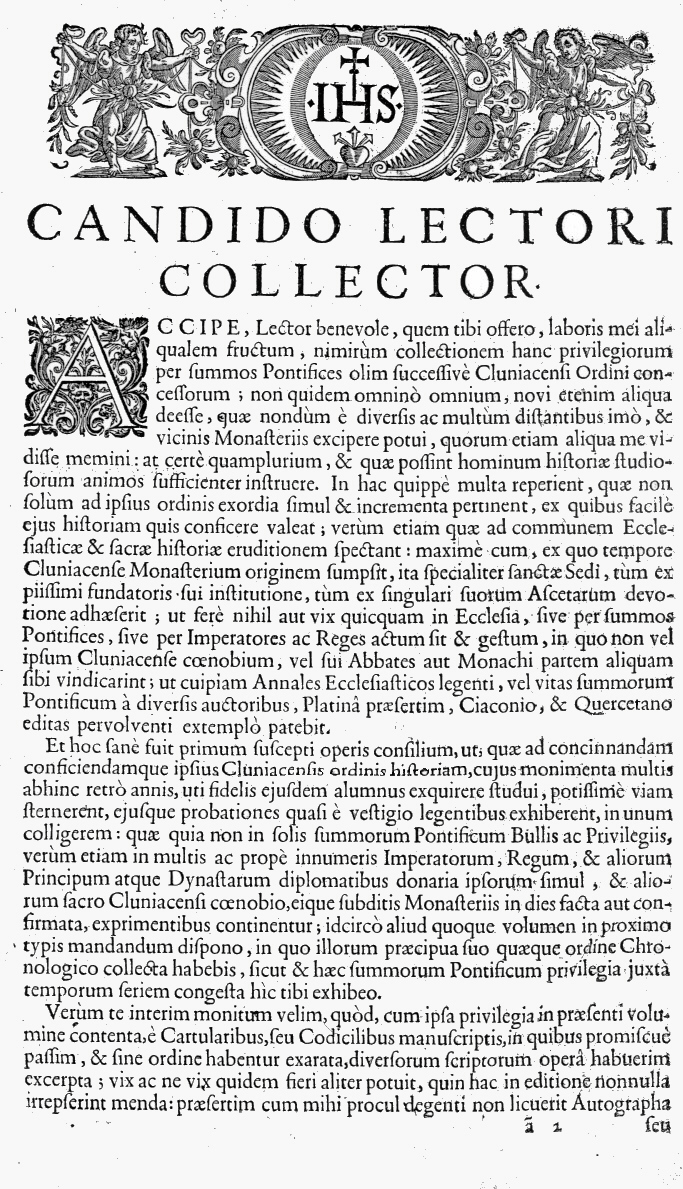   Bullarium Cluniacense p. A01     ⇒ Index privilegiorum    