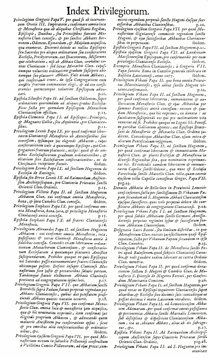  Bullarium Cluniacense p. A04     ⇒ Index privilegiorum    