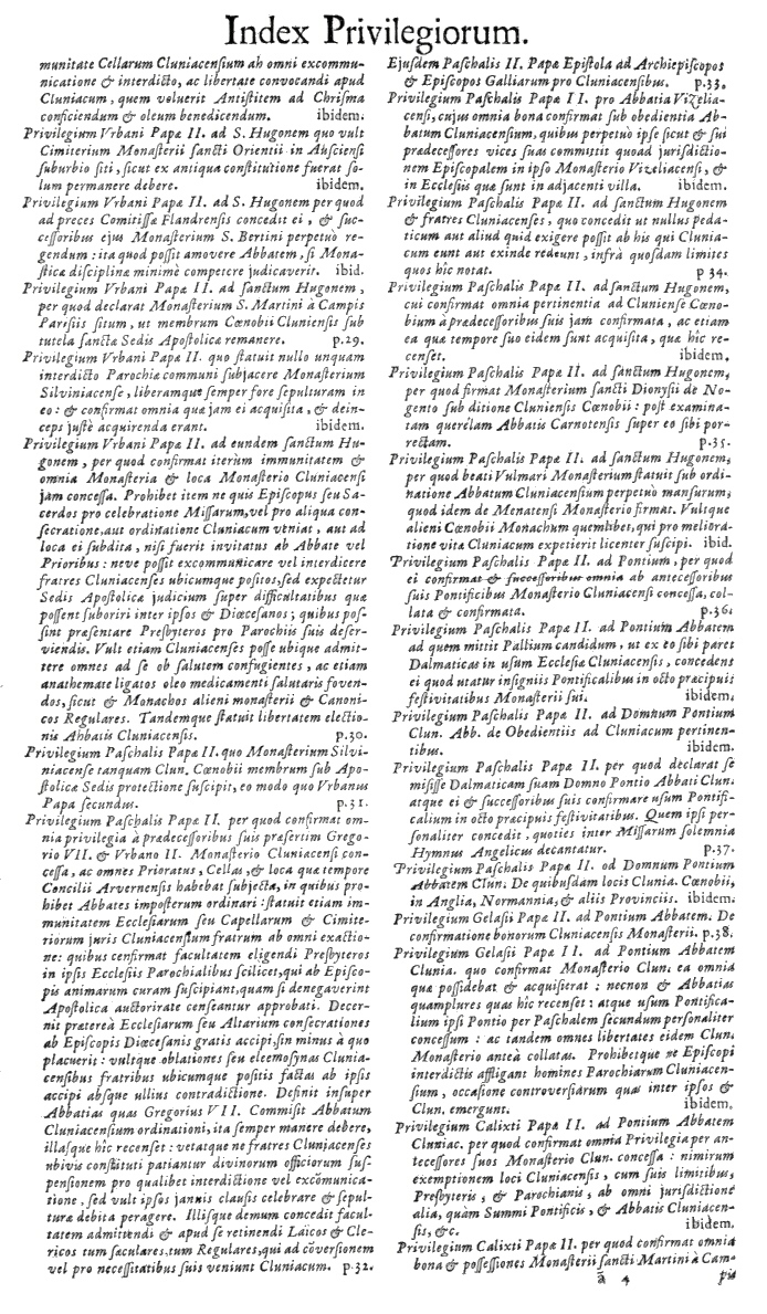   Bullarium Cluniacense p. A05     ⇒ Index privilegiorum    