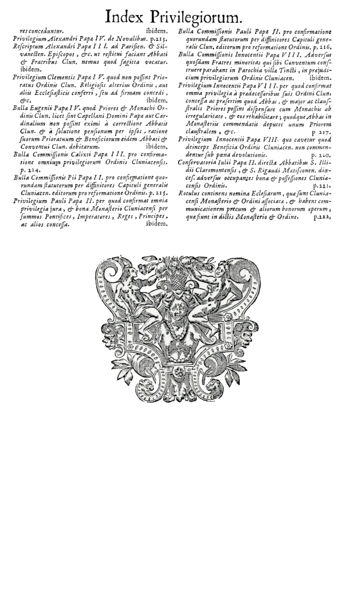   Bullarium Cluniacense p. A17     ⇒ Index privilegiorum    
