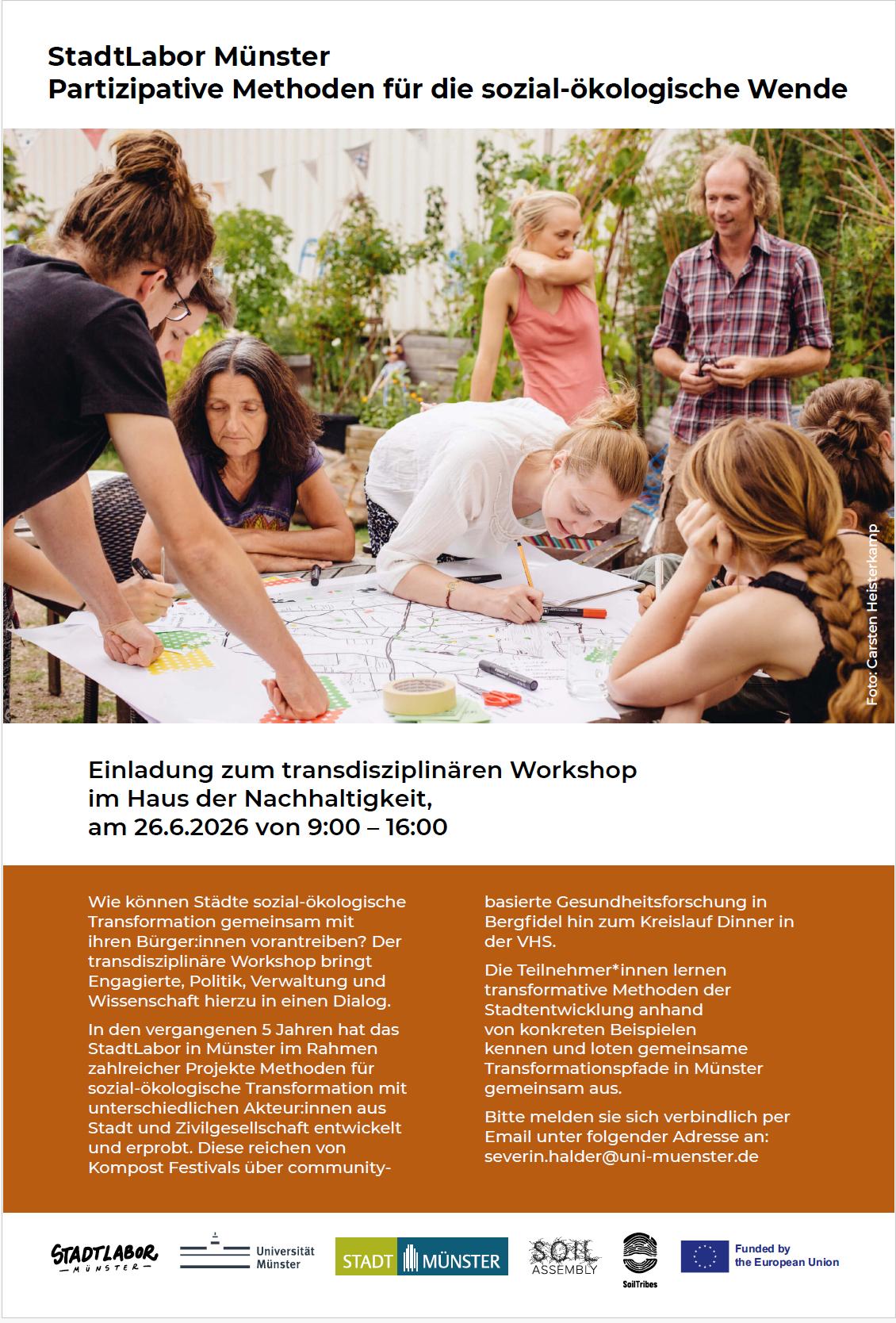 Transdisziplinärer Workshop des StadtLabors Münster: Partizipative Methoden für die sozial-ökologische Wende