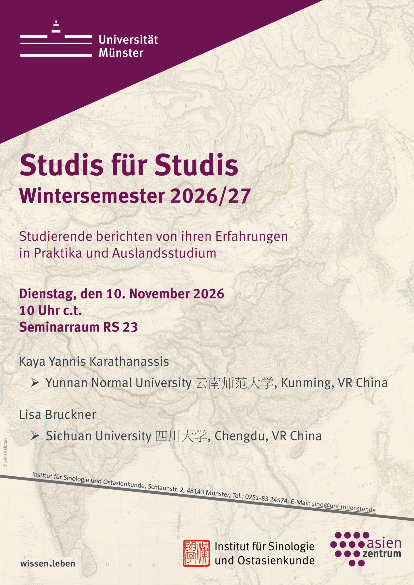 Studis für Studis, Wintersemester 2026/27