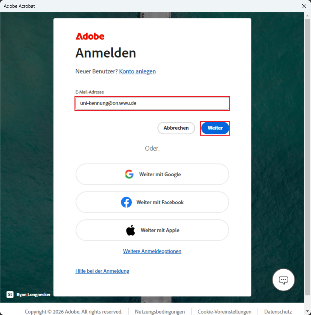 4. Anmeldung