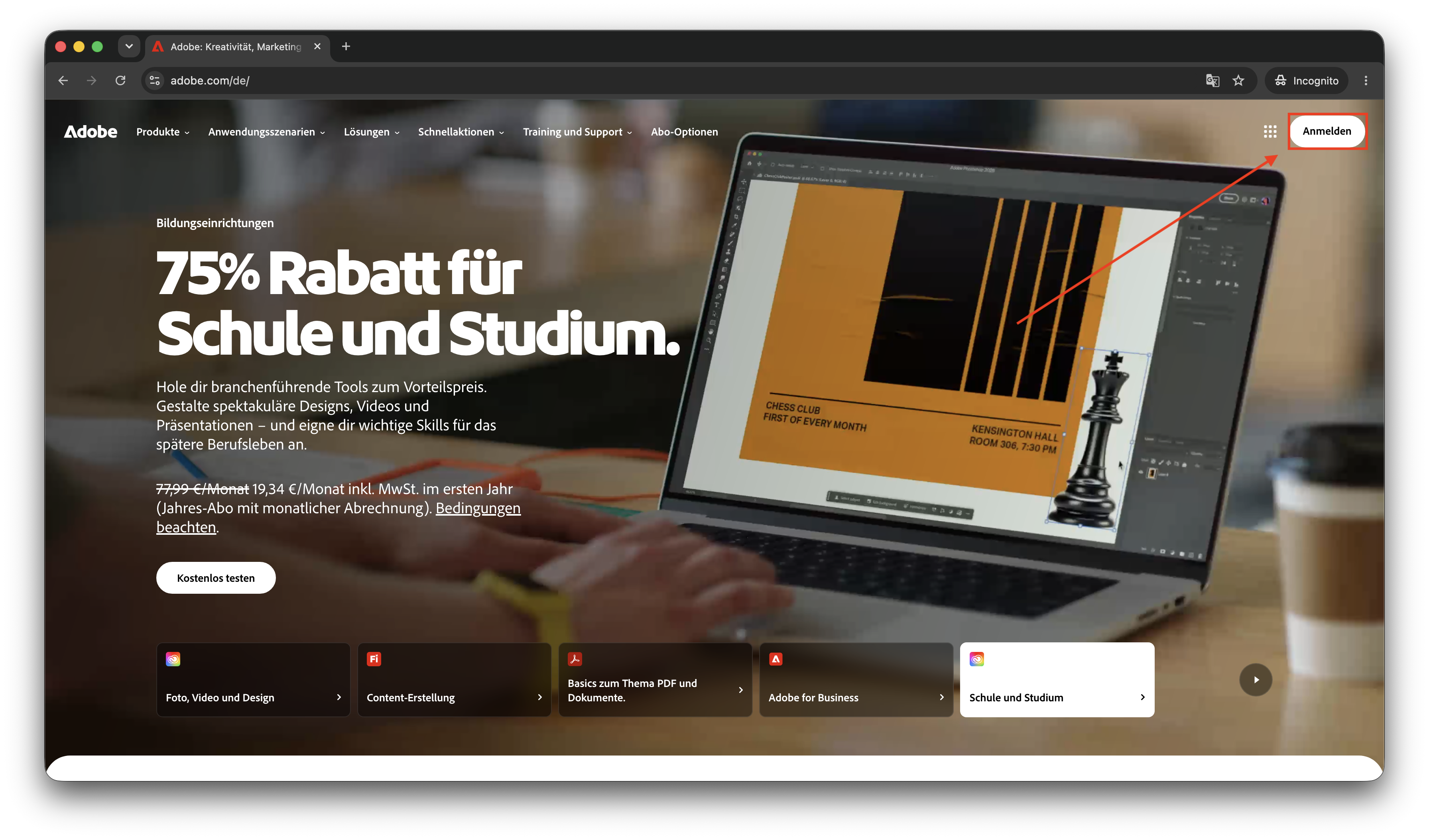 1. adobe.com öffnen