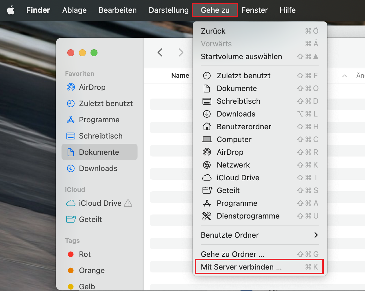 1. Finder öffnen