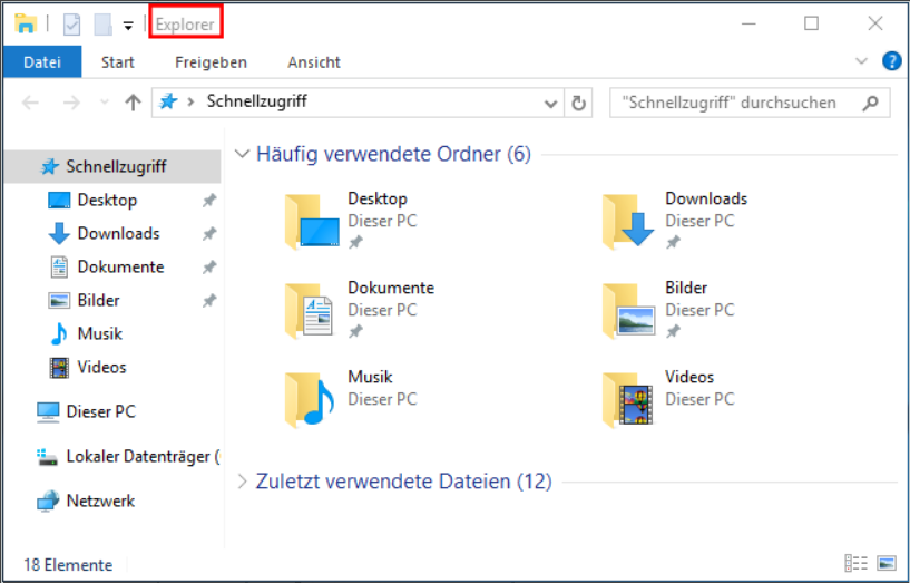 1. Dateiexplorer öffnen