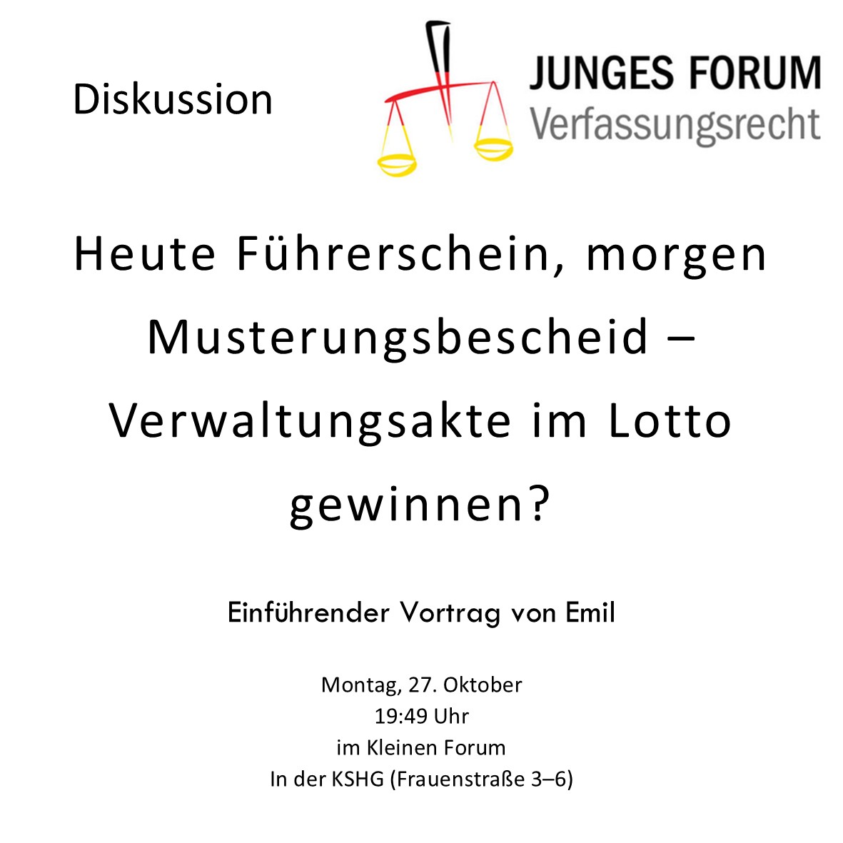 Werbebild für die Veransaltung am 27.10.2025