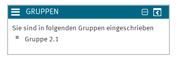 Studierenden Sicht des Gruppen und Gruppierungen Blocks
