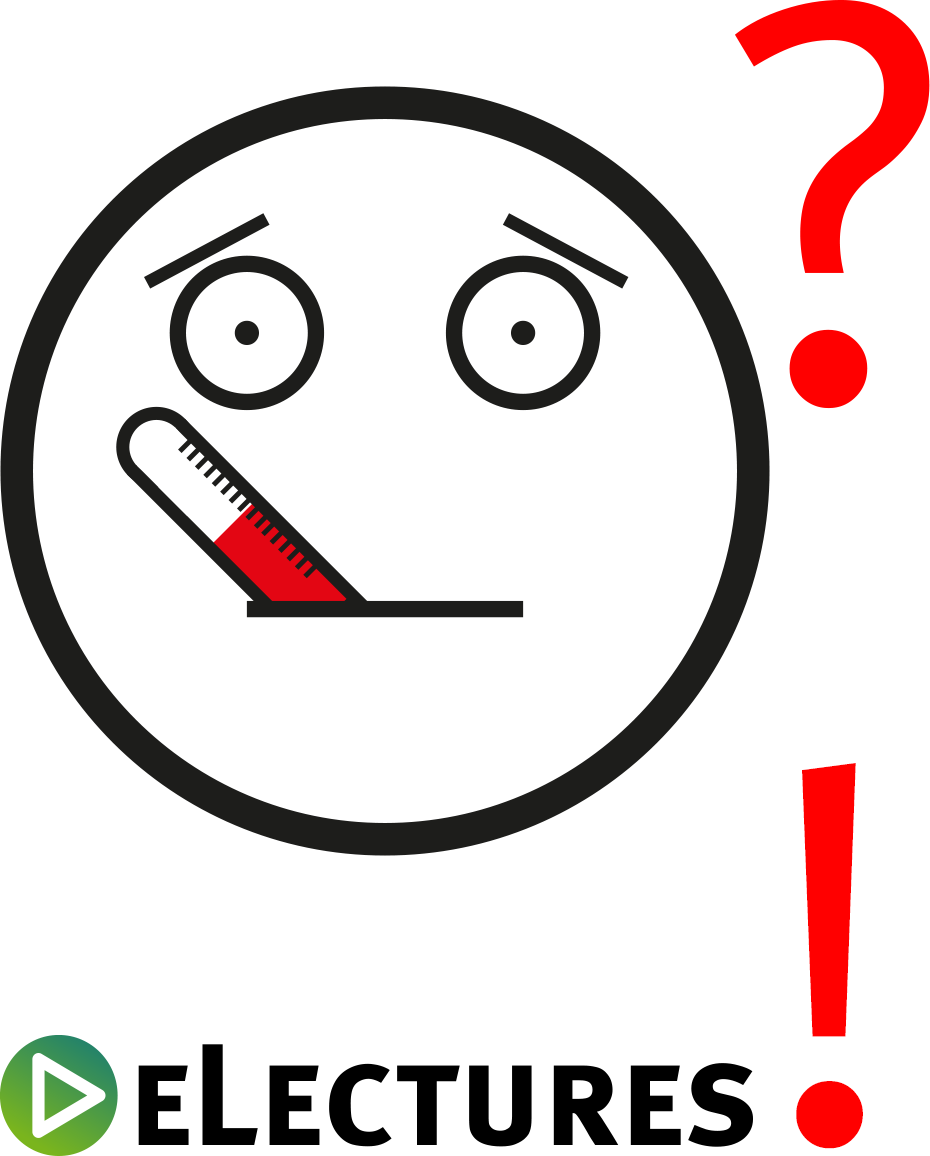 Smiley mit Thermometer im Mund