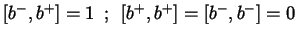 $[b^-,b^+]=1 \hspace{0.2cm} ;\hspace{0.2cm}
[b^+,b^+]=[b^-,b^-]=0$