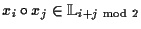 $\displaystyle x_i \circ x_j \in \mathbb{L}_{i+j\mathrm{\ mod\ }2}$