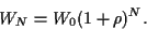 \begin{displaymath}
W_N = W_0(1+\rho)^N
.
\end{displaymath}