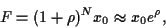 \begin{displaymath}
F=(1+\rho)^Nx_0
\approx x_0e^\rho
,
\end{displaymath}