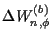 $\displaystyle \Delta W_{n,\phi}^{(b)}$
