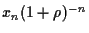 $x_n (1+\rho)^{-n}$