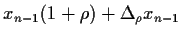 $\displaystyle x_{n-1} (1+\rho) + \Delta_\rho x_{n-1}$