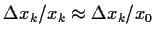 $\Delta x_k/x_k\approx \Delta x_k/x_0 $