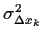 $\sigma^2_{\Delta x_k}$