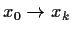 $x_0\rightarrow x_k$
