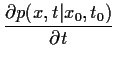 $\displaystyle \frac{\partial p(x,t\vert x_0,t_0)}{\partial t}$