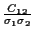 $\frac{C_{12}}{\sigma_1\sigma_2}$
