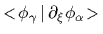 $\mbox{$<\!\phi_\gamma\,\vert\,\partial_\xi \phi_\alpha\!>$}$