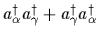 $a_\alpha^\dagger a_\gamma^\dagger +a_\gamma^\dagger a_\alpha^\dagger $