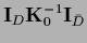 ${\bf I}_{D}{\bf K}_0^{-1}{\bf I}_{\bar D}$