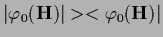 $\vert\varphi_0({\bf H})\vert><\varphi_0({\bf H})\vert$