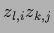 $z_{l,i} z_{k,j}$