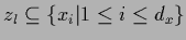 $z_l \subseteq
\{ x_i \vert 1\le i\le d_x \}$