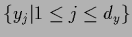 $\{ y_j \vert 1\le j\le d_y \}$