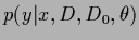 $p(y\vert x,D,D_0,\theta)$
