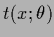 $t(x;\theta)$