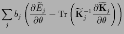 $\displaystyle \sum_j b_j
\left( \frac{\partial \widetilde E_j}{\partial \theta}...
...{j}^{-1}
\frac{\partial \widetilde {\bf K}_{j}}{\partial \theta}\right)
\right)$