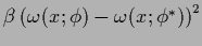 $\beta \left(\omega(x;\phi)-\omega(x;\phi^*)\right)^2$