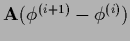 ${\bf A} (\phi^{(i+1)} - \phi^{(i)})$