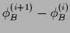 $\phi_B^{(i+1)} - \phi_B^{(i)}$