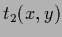 $\displaystyle t_2(x,y)$