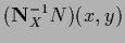 $({\bf N}_X^{-1} N)(x,y)$