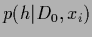 $p({h}\vert D_0,x_i)$