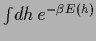 $\int \!d{h}\,e^{-\beta E({h})}$