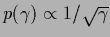 $p(\gamma ) \propto 1/\sqrt {\gamma }$