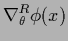 $\displaystyle \nabla^{R}_\theta \phi(x)$