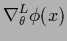 $\displaystyle \nabla^{L}_\theta \phi(x)$