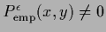 $P^\epsilon_{\rm emp} (x,y)\ne 0$