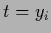 $t=y_i$