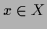 $x\in X$