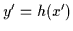 $y^\prime =h(x^\prime)$